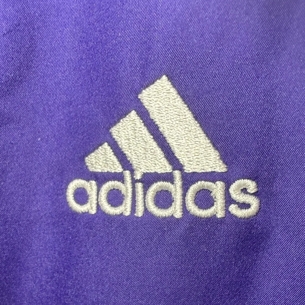 Adidas Men's Windbreaker Zip Jacket Medium Purple White Vintage